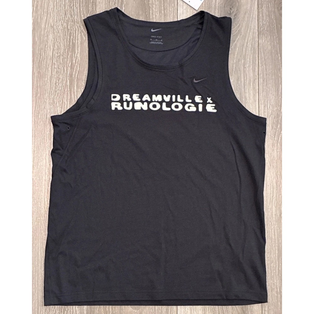 Nike Dri Fit Runologie Dreamville Shirt J. Cole Tank Run Sleeveless Black Medium